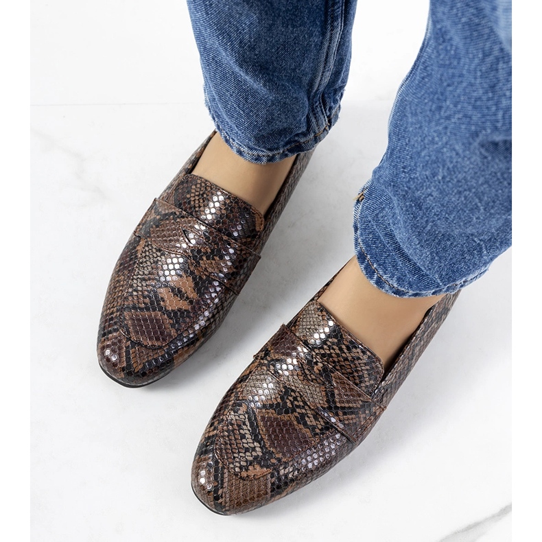 Brown Snakes loafers brun 1
