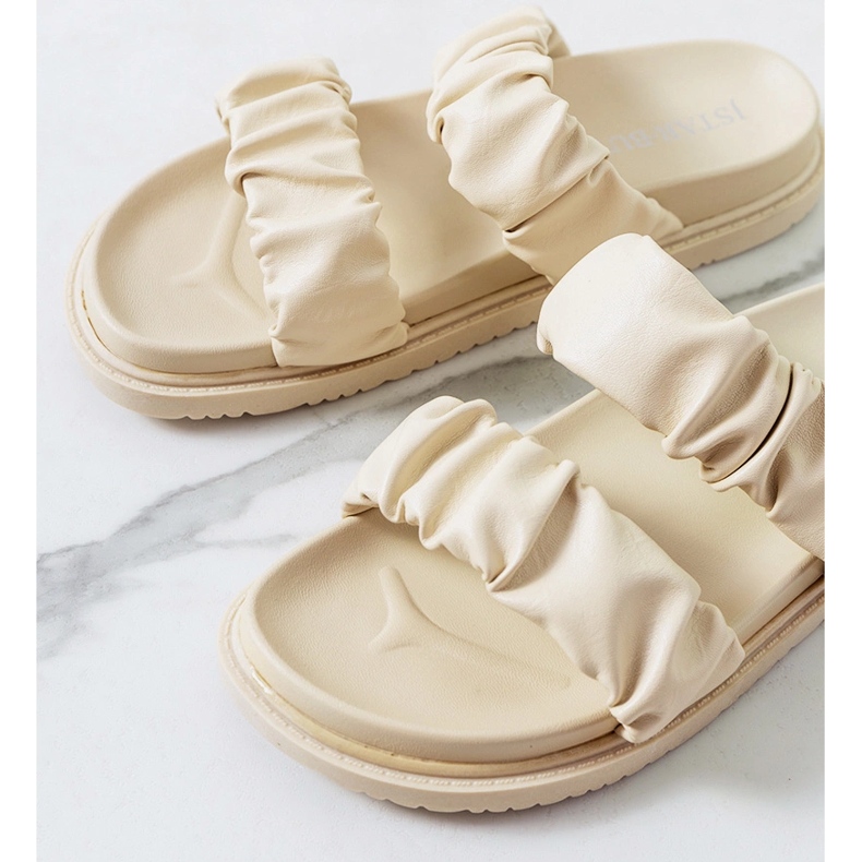 Beige Buzaco tofflor för kvinnor 1