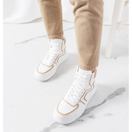 White Rosed ankel sneakers beige 1