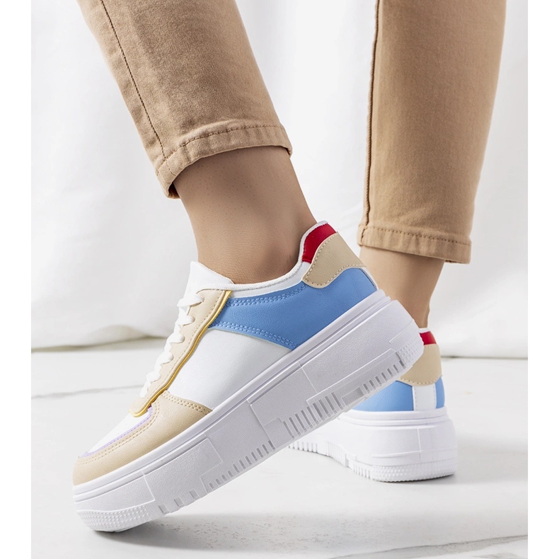 Mandib vita sneakers för kvinnor beige 1