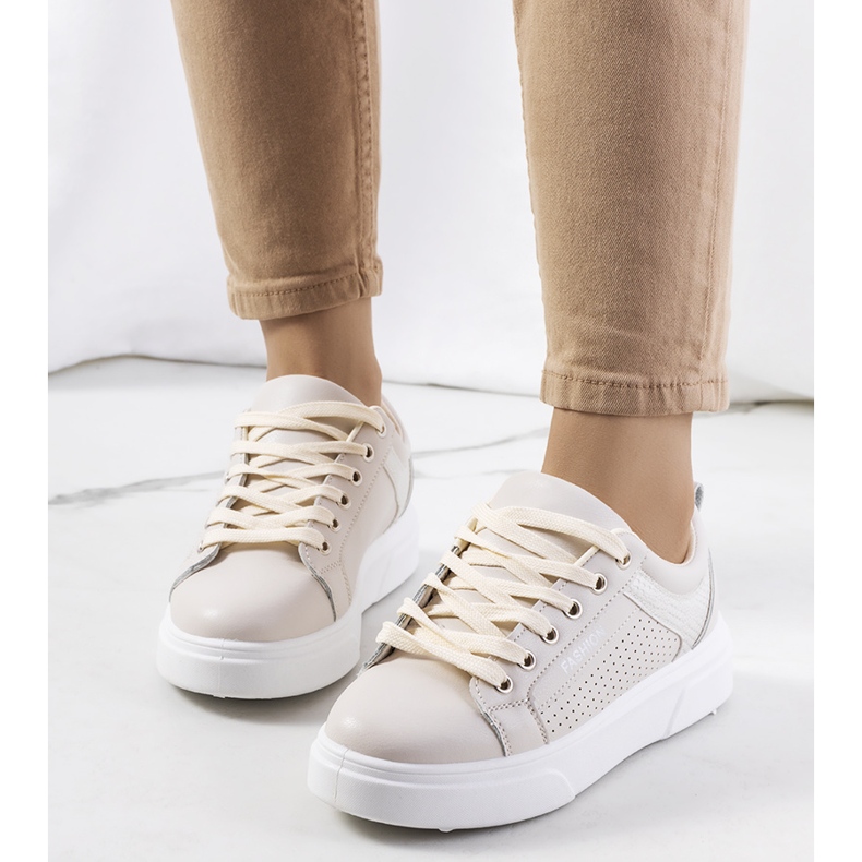 Beige sneakers med tjock Louisianasula 1