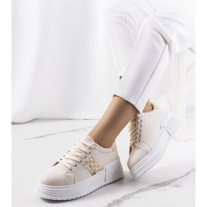 PA1 Beige sneakers på Kamil-plattformen gyllene 1