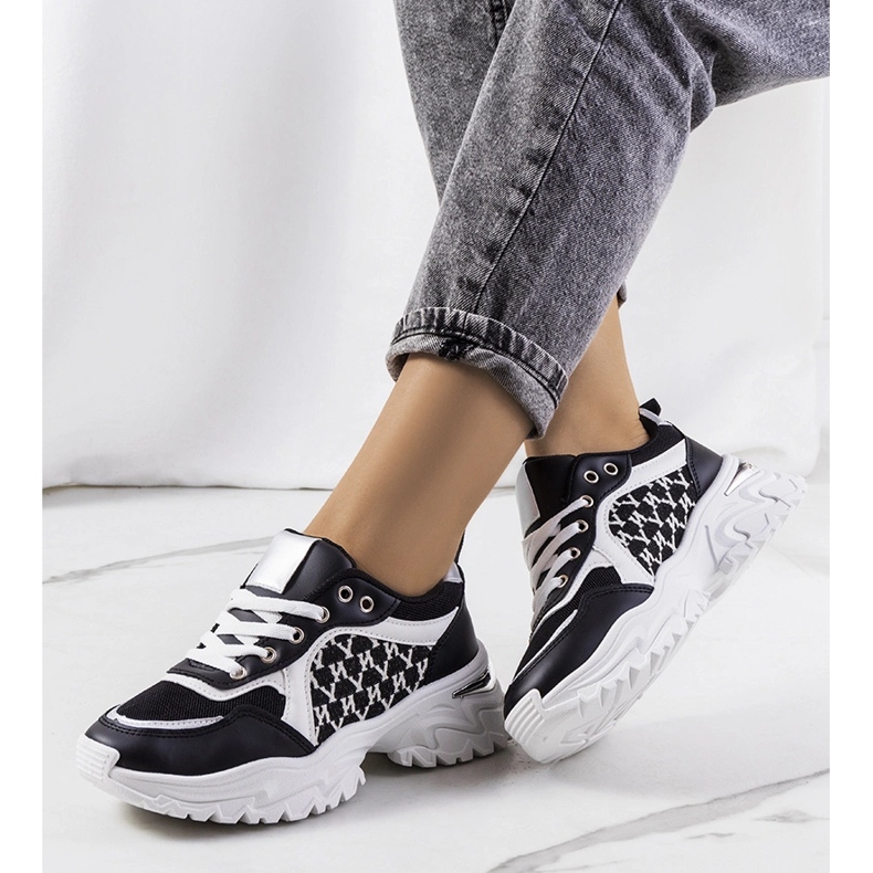 Svarta och vita Florival-sneakers för kvinnor 1