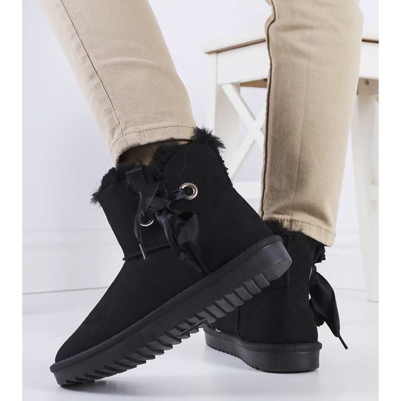 Svarta snökängor med Lachance-rosett 2