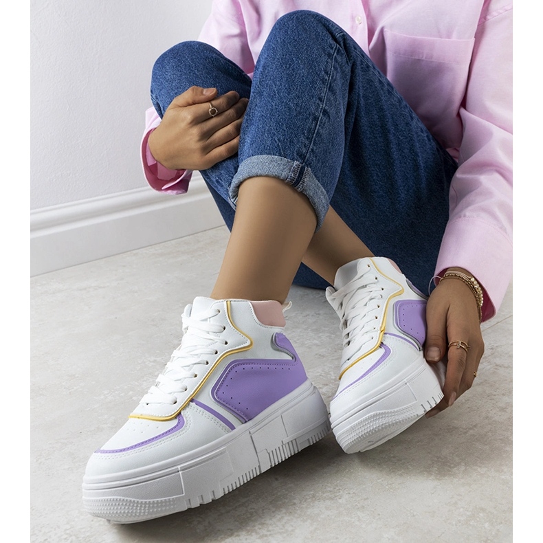 Vita och lila Zetta ankel sneakers 1