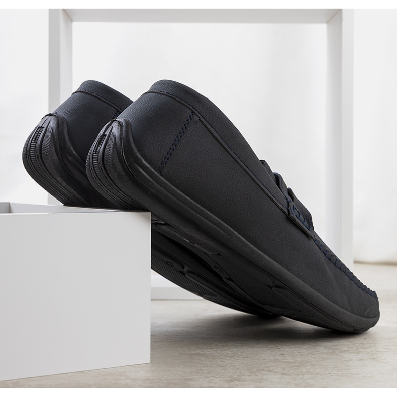 BM Pearse marinblå loafers för män 2