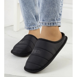 Big Star Svarta isolerade tofflor för kvinnor KK274602 2