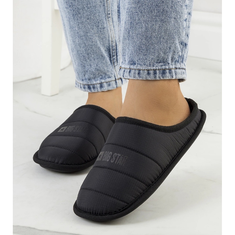 Big Star Svarta isolerade tofflor för kvinnor KK274602 2