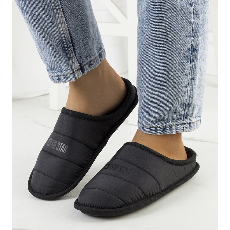 Big Star Svarta isolerade tofflor för kvinnor KK274602 1