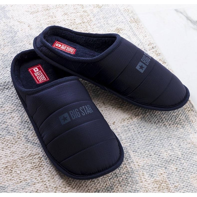 Big Star Marinblå isolerade tofflor för män KK174360 1