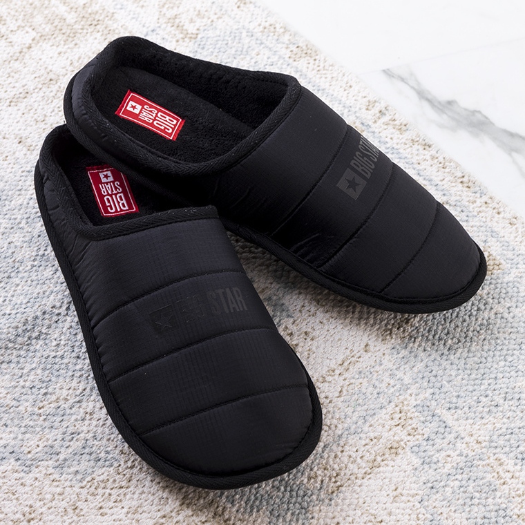 Big Star Svarta isolerade tofflor för män KK174361 1