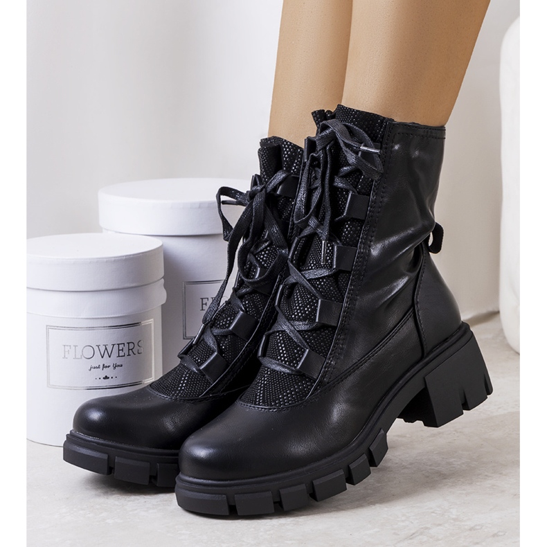 PA1 Svarta Alcaraz-stövlar för kvinnor 1