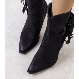 PA1 Svarta fransade cowboystövlar Cerda 1