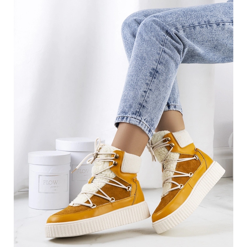 Senapsstövlar för damer från Laursen orange 1