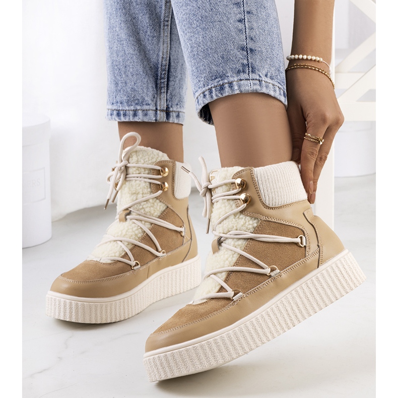 PA1 Bruna snöstövlar för dam från Laursen beige ecru 2