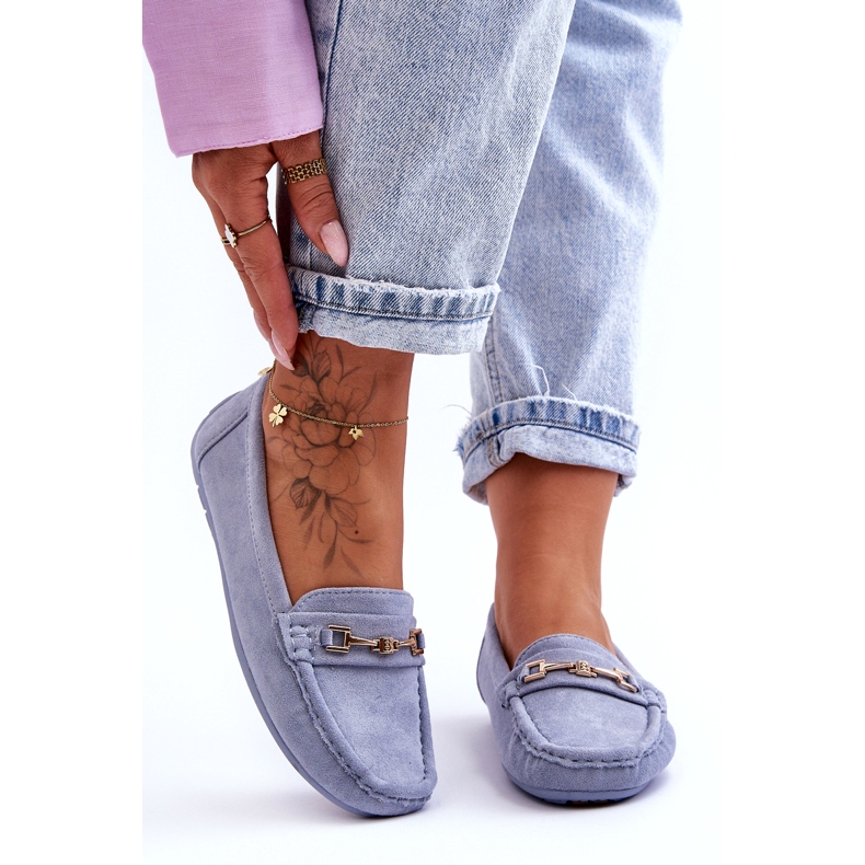 Klassiska Loafers i mocka för damer Blå Corinell 3