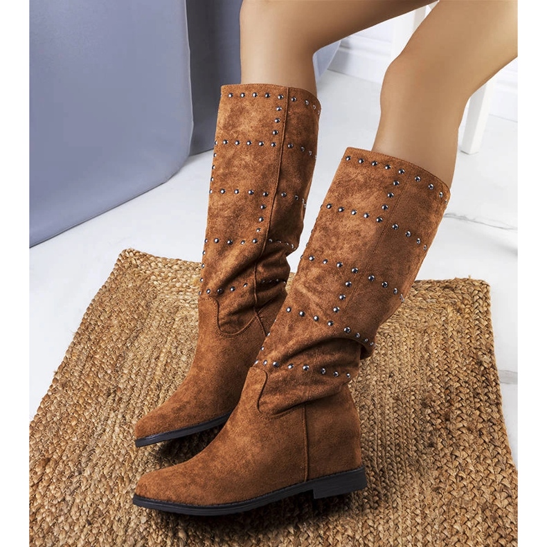 Camel wedge boots Mercato brun 1
