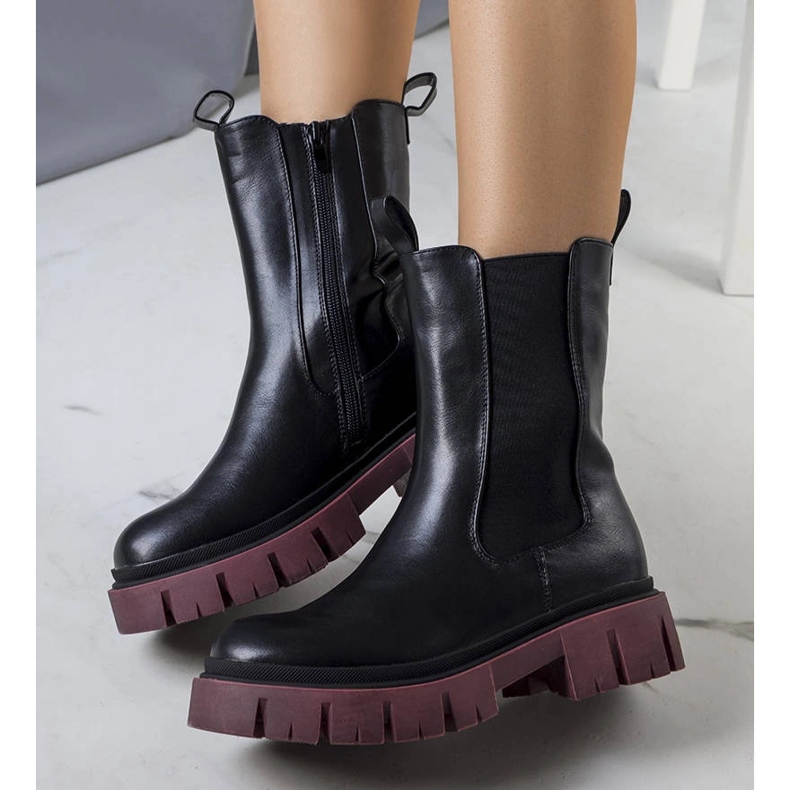 Evento Svarta stövlar med lila Kaydence-sula 1