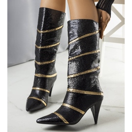 Svarta och guld Nevzo isolerade stövlar 1