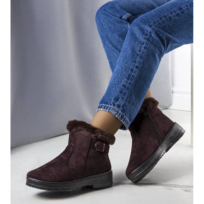 Julius bruna, isolerade snöstövlar med päls 1