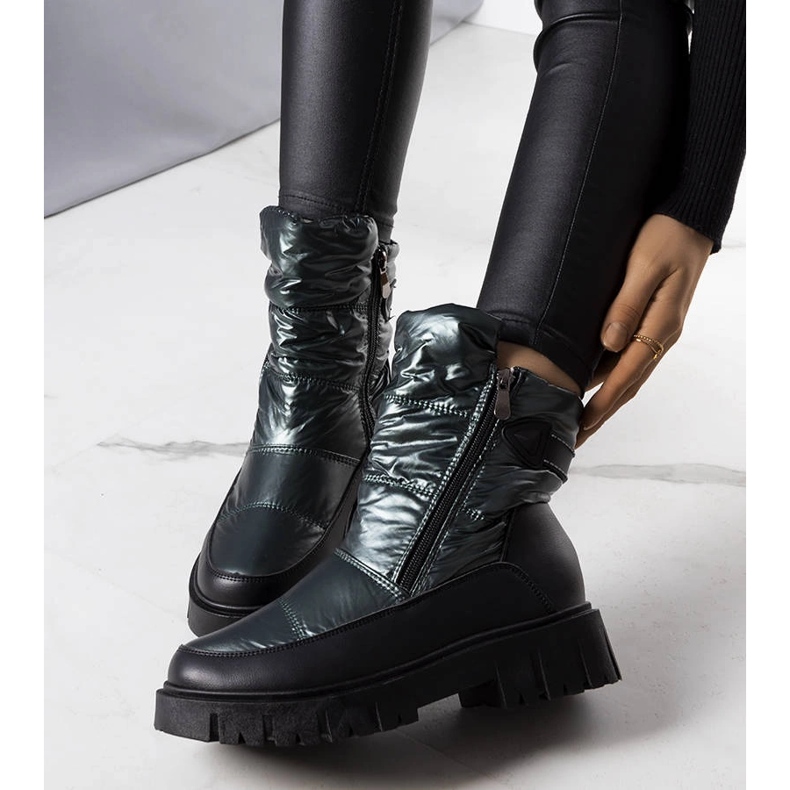 Koltso gröna snöstövlar för kvinnor svart 1