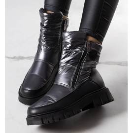 PA1 Koltso snöstövlar i silver för kvinnor svart silver- 1