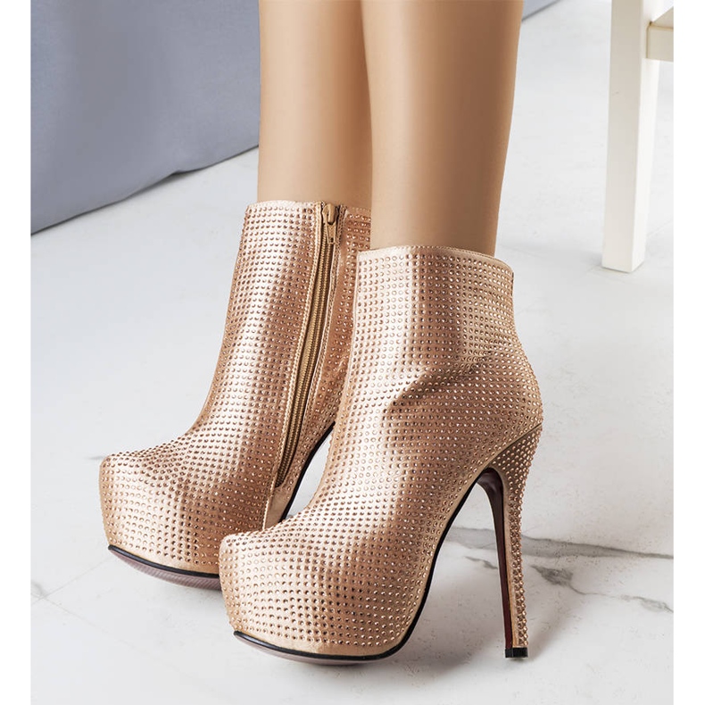 BM Tatiana högklackade stövlar i guld gyllene 2