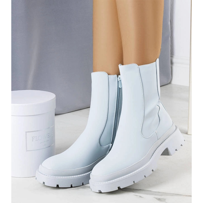 Blå matta isolerade stövlar från Coletta 1