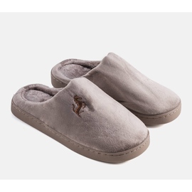 Presse bruna tofflor för män beige 1