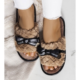 BM Bruna tofflor med rosett från Peter 1