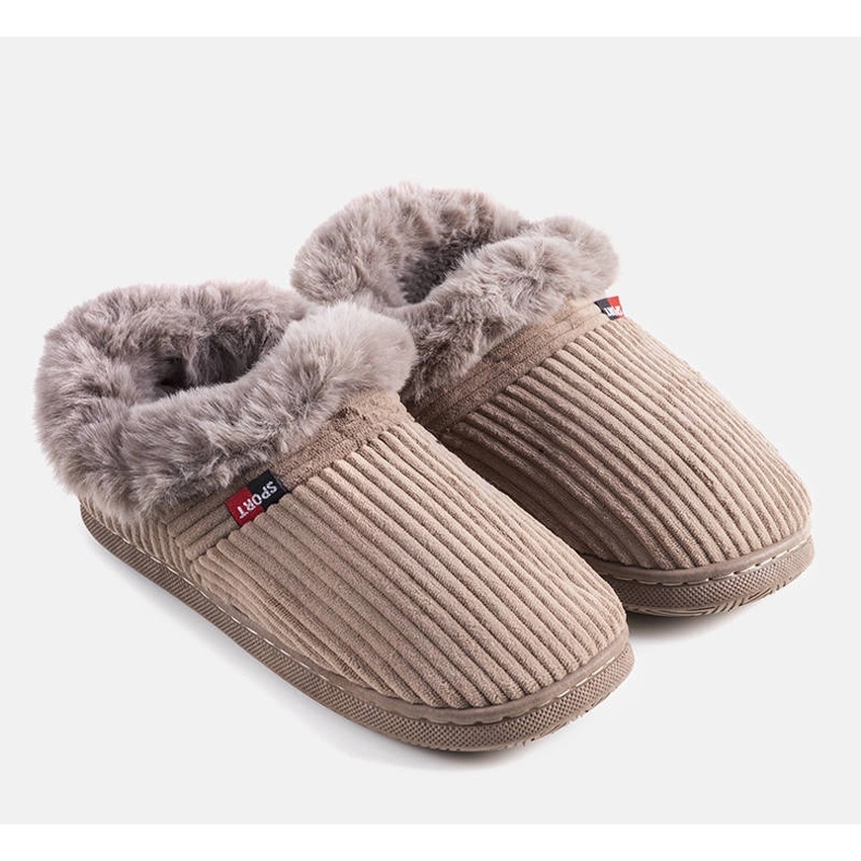 Ruest bruna höga tofflor för män 1