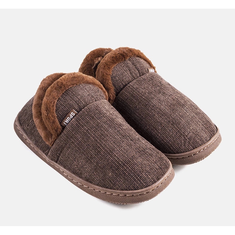 Bruna Voltar höga tofflor för män 1