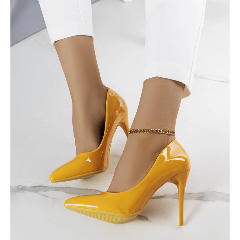 BM Orange lackade Tiffany klackar 1