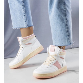 Rosa high-top sneakers från Robin vit 1