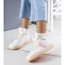 Rosa high-top sneakers från Robin vit 2