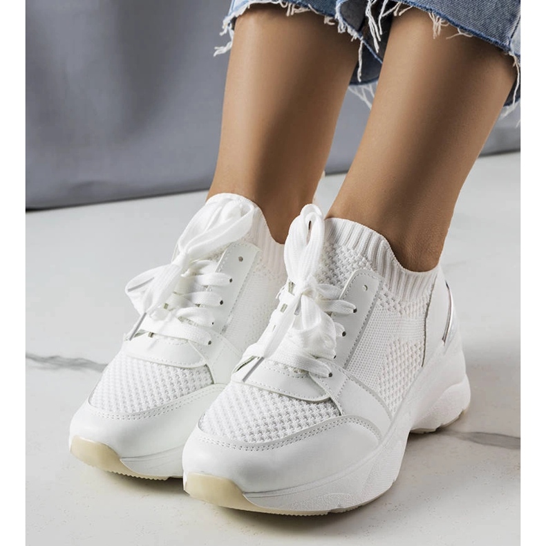 Ann white wedge sneakers vit 1