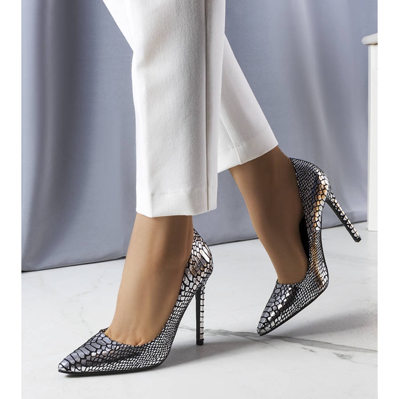 Estelle silverlackade klackar silver- 1