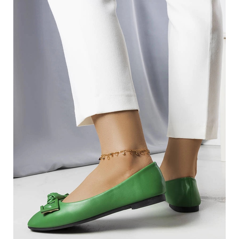 Gröna ballerinor med rosett från Tabitha 1