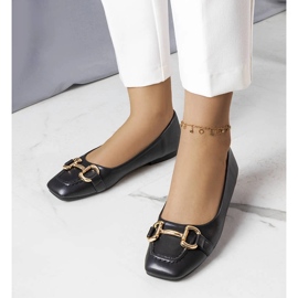 Svarta ballerinor med gulddekor från Iris 1