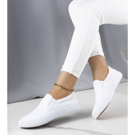 Candace slip-on sneakers i vitt tyg 1