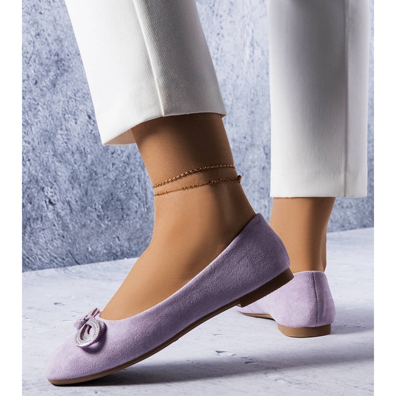 Lila ballerinor med en Gaillou-rosett purpur 1