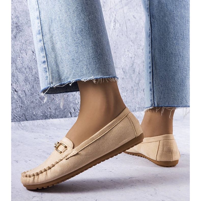 Charrette beige loafers med innersula i läder 1