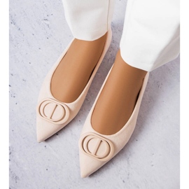 Beiga ballerinor i ekomocka från Grignon beige 1