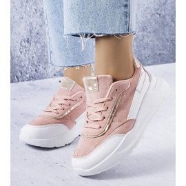 Rosa sneakers i eko-mocka från Dupuis 1