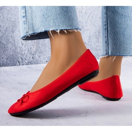 Röda ballerinor med en Chandonnet-rosett 1