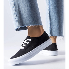 Svarta textilsneakers från Fantina 1