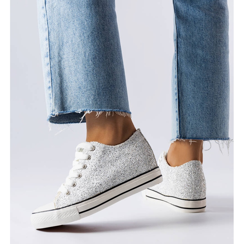 Silver sneakers med låg wedge från Garceau silver- 1