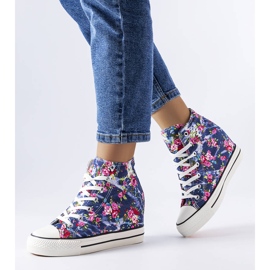 BM Marinblå wedge sneakers från Fouquet 1