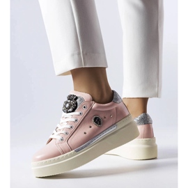 Rosa low wedge sneakers från Cuillerier 1