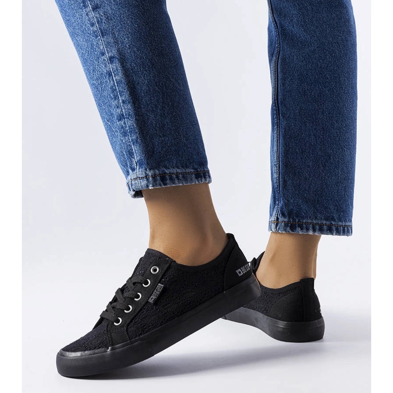 Big Star svarta spets sneakers JJ247064 1